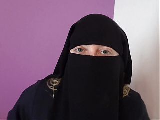 Dancing in Burka and Niqab in Bare Feet and Masturbating