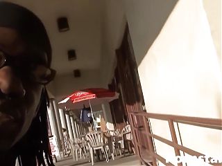 Ebony Monique Ride A Big Black Pole For Orgasm